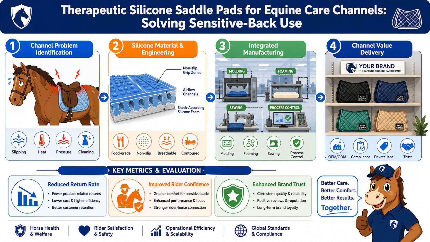 Therapeutic Silicone Saddle Pads for Equine Care Channels: Solving Sensitive-Back Use