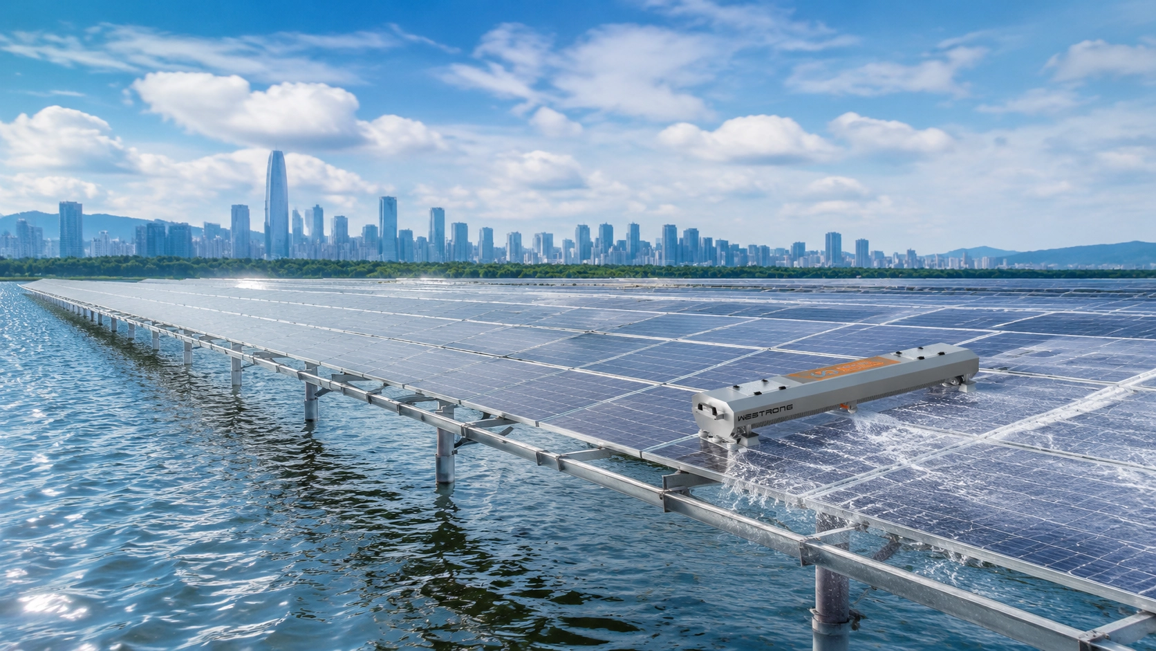 Floating Solar Panel Cleaning