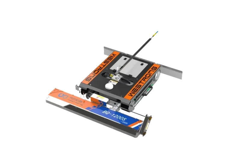 Compact solar panel cleaning robot on a commercial rooftop array
