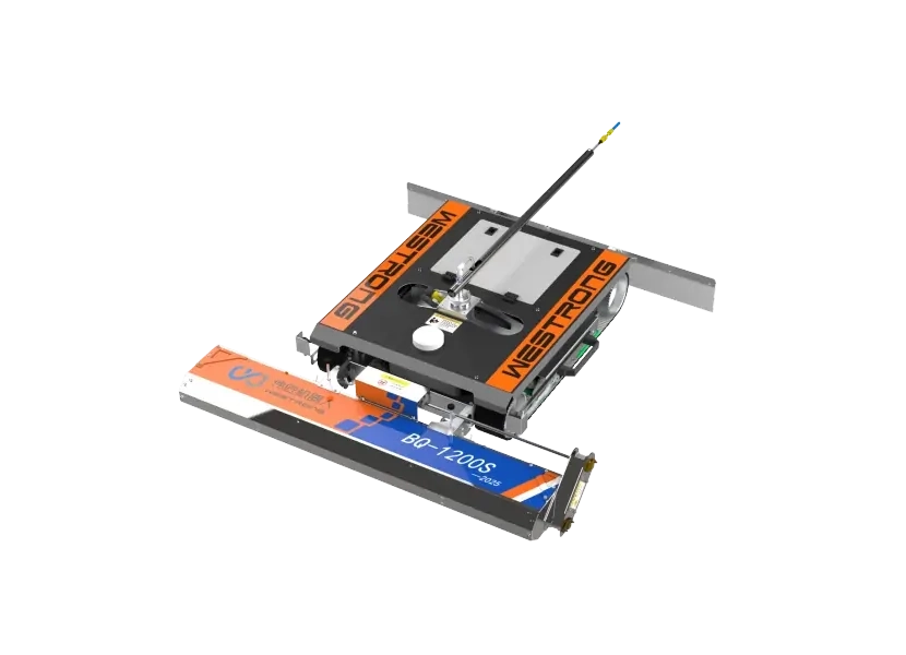 Compact solar panel cleaning robot on a commercial rooftop array
