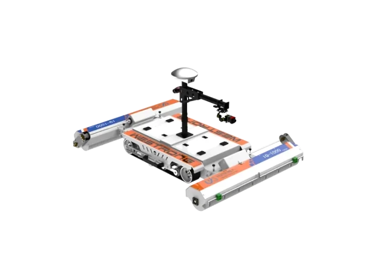 Automated solar panel cleaning system on a structured PV array