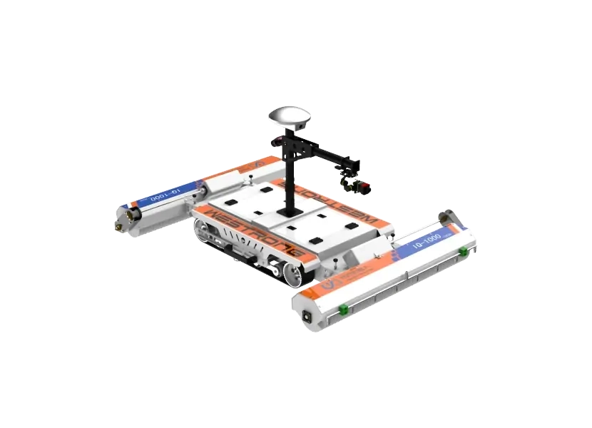 Automated solar panel cleaning system on a structured PV array