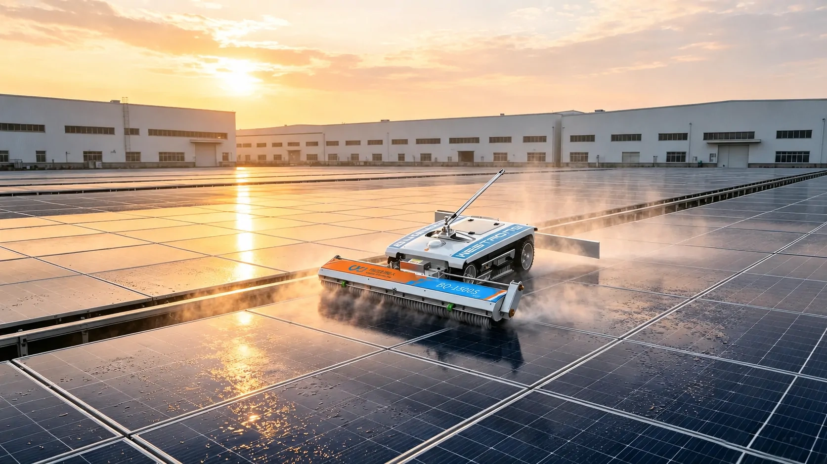 distributed solar panel cleaning robot, photovoltaic panel cleaning robot, PV cleaning robot, BQ1500S。