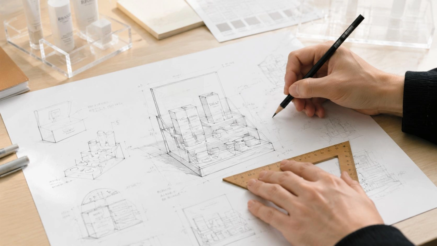 Cosmetic Wall Display Rack Engineering Brief
