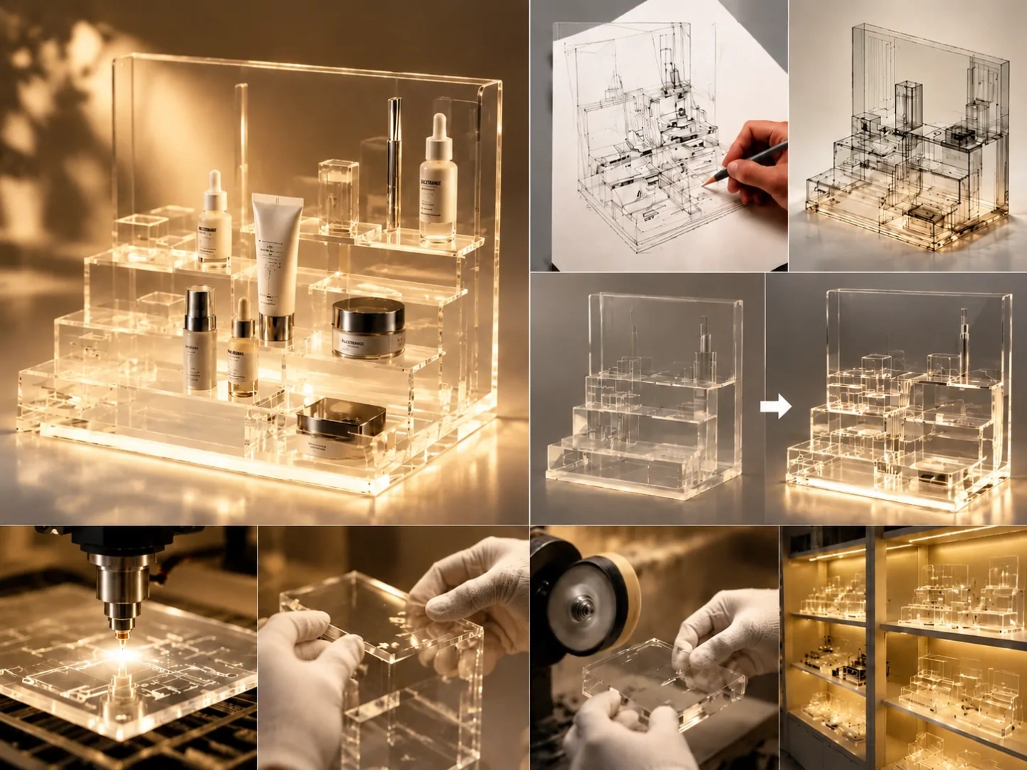 Professional Cosmetic Display Stand Design & 3D Rendering