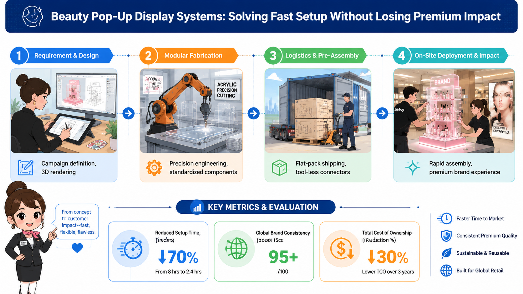 Beauty Pop-Up Display Systems: Solving Fast Setup Without Losing Premium Impact