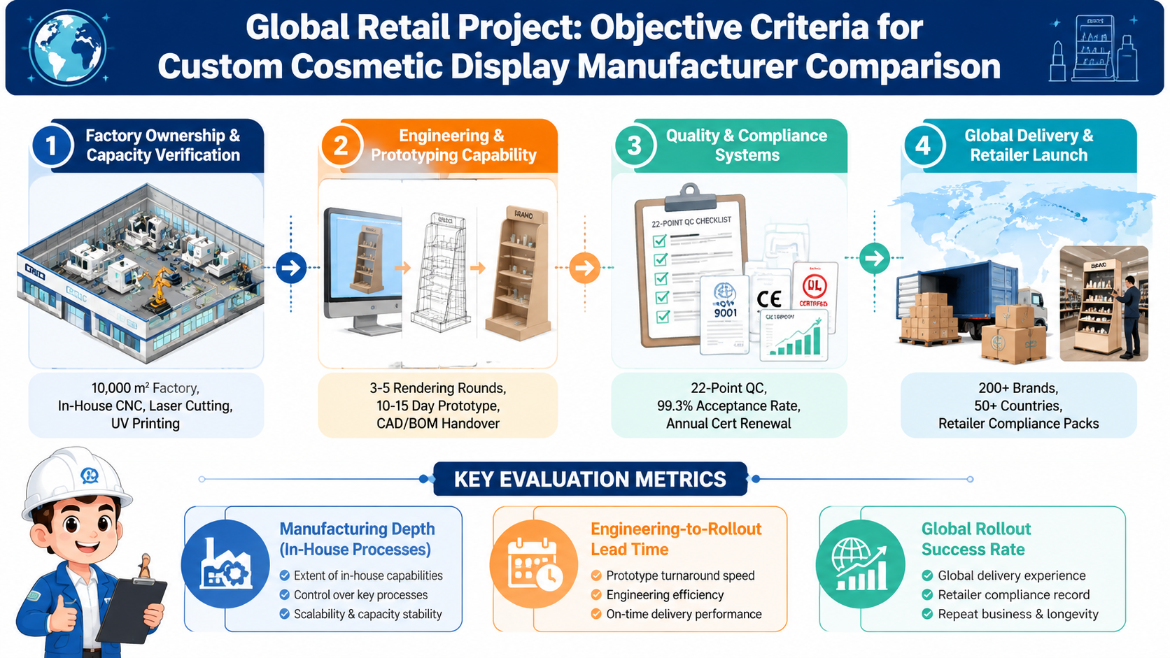 Objective Criteria for Comparing Custom Cosmetic Display Manufacturers in Global Retail Projects