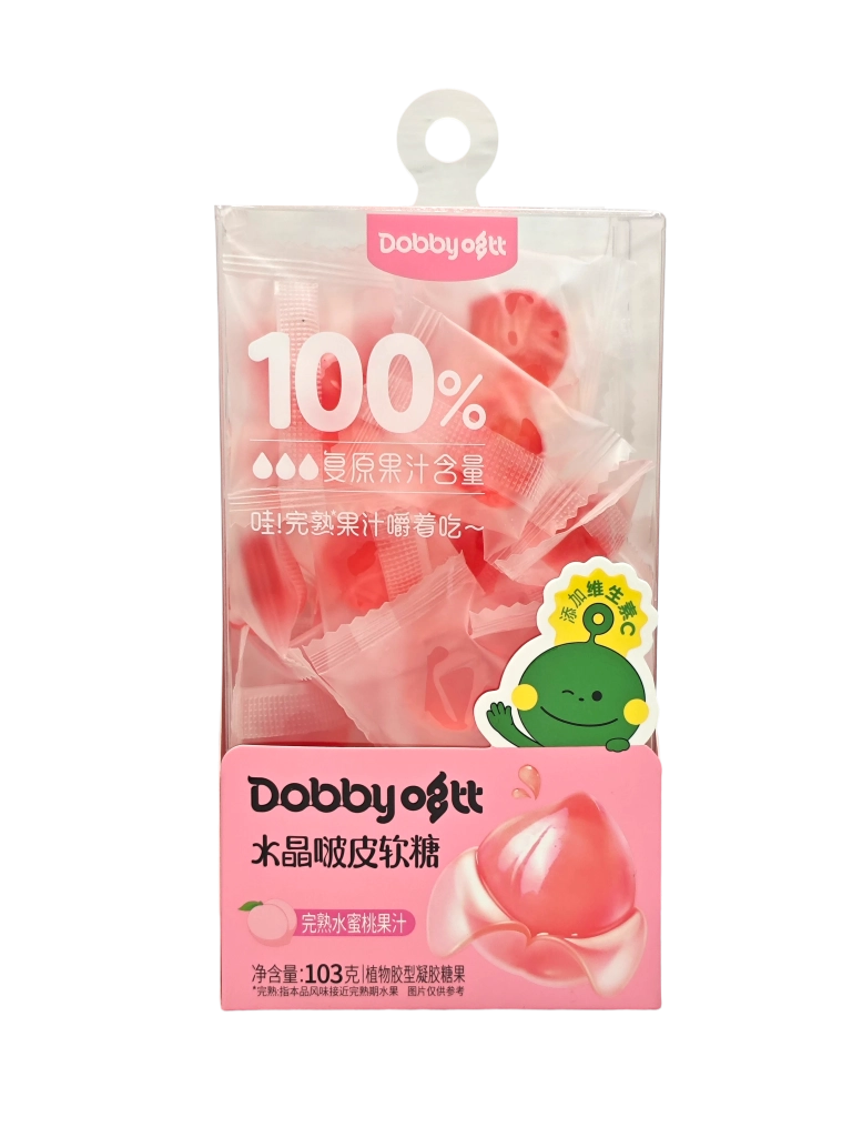 Dobby Crystal Peelable Ripe Peach Gummy 103g