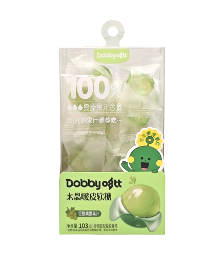 Dobby Crystal Peelable Ripe Green Grape Gummy 103g
