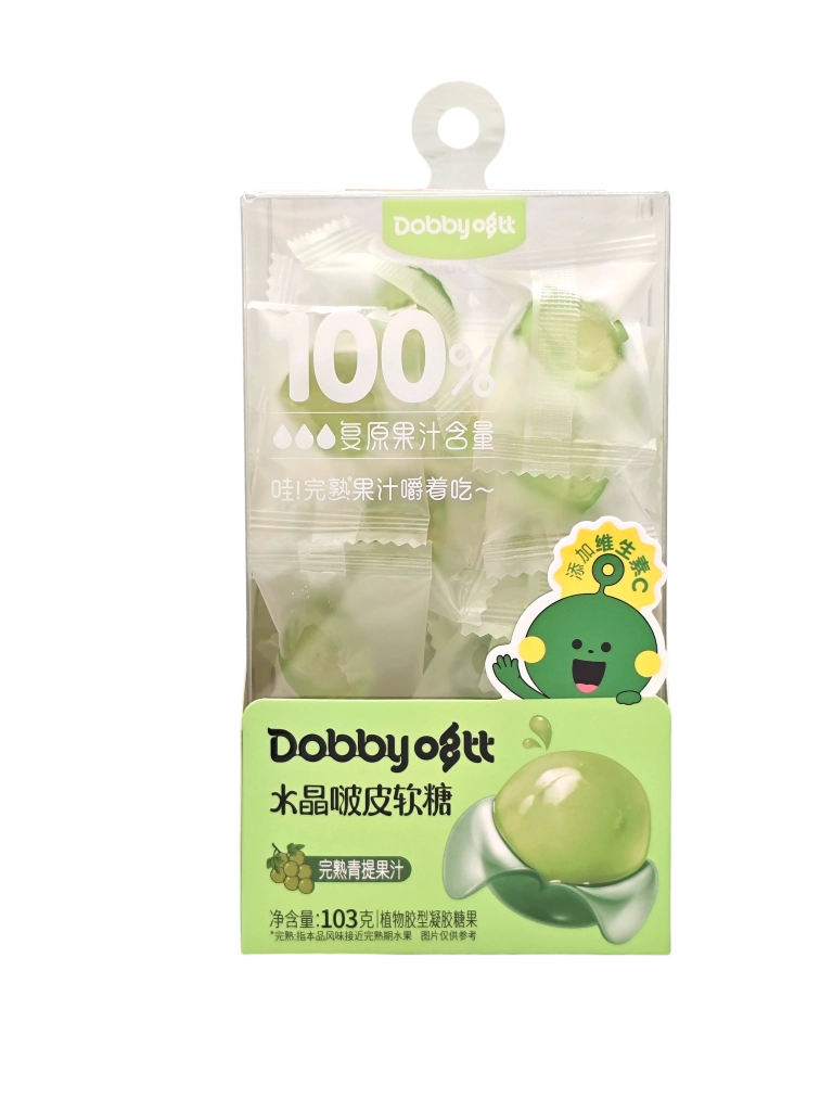 Dobby Crystal Peelable Ripe Green Grape Gummy 103g