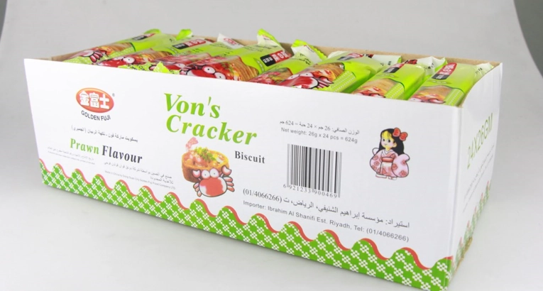 【Halal】26g*24pcs Von's Cracker Prawn