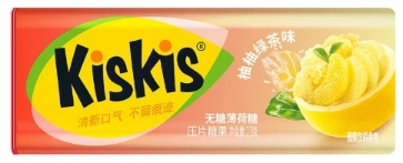 【Halal】Kiskis Sugar-Free Mints (Pomelo Green Tea ) 23g