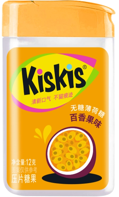 【Halal】Kiskis Sugar-Free Mints (Passion Fruit ) 12g