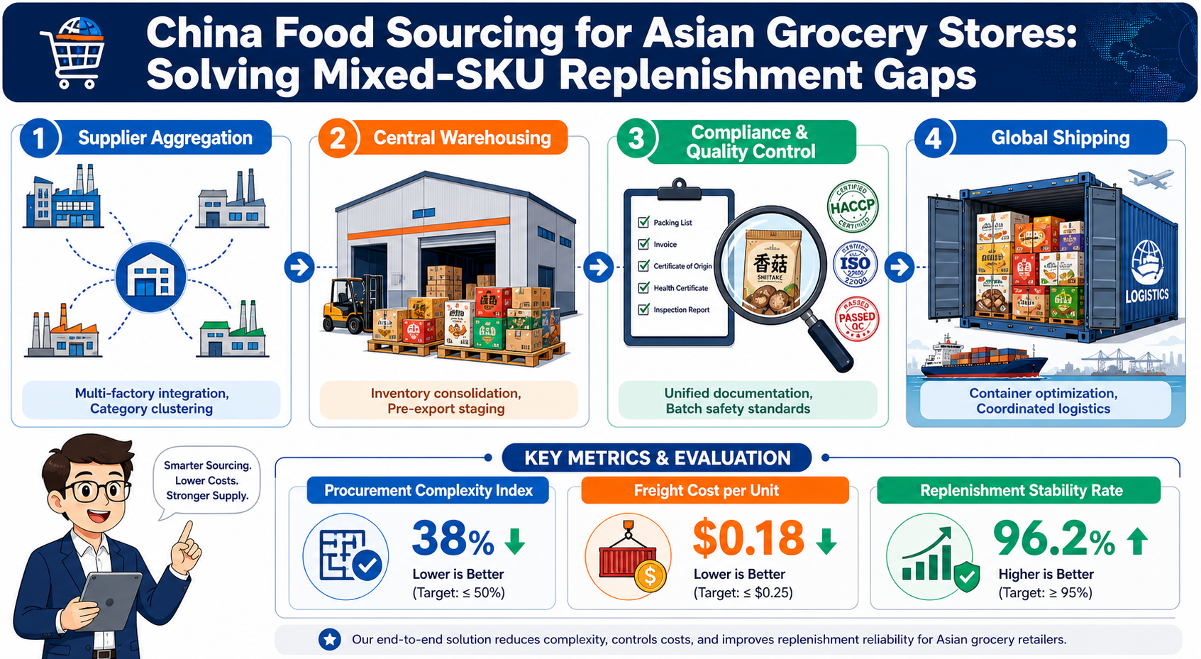 China Food Sourcing for Asian Grocery Stores: Solving Mixed-SKU Replenishment Gaps