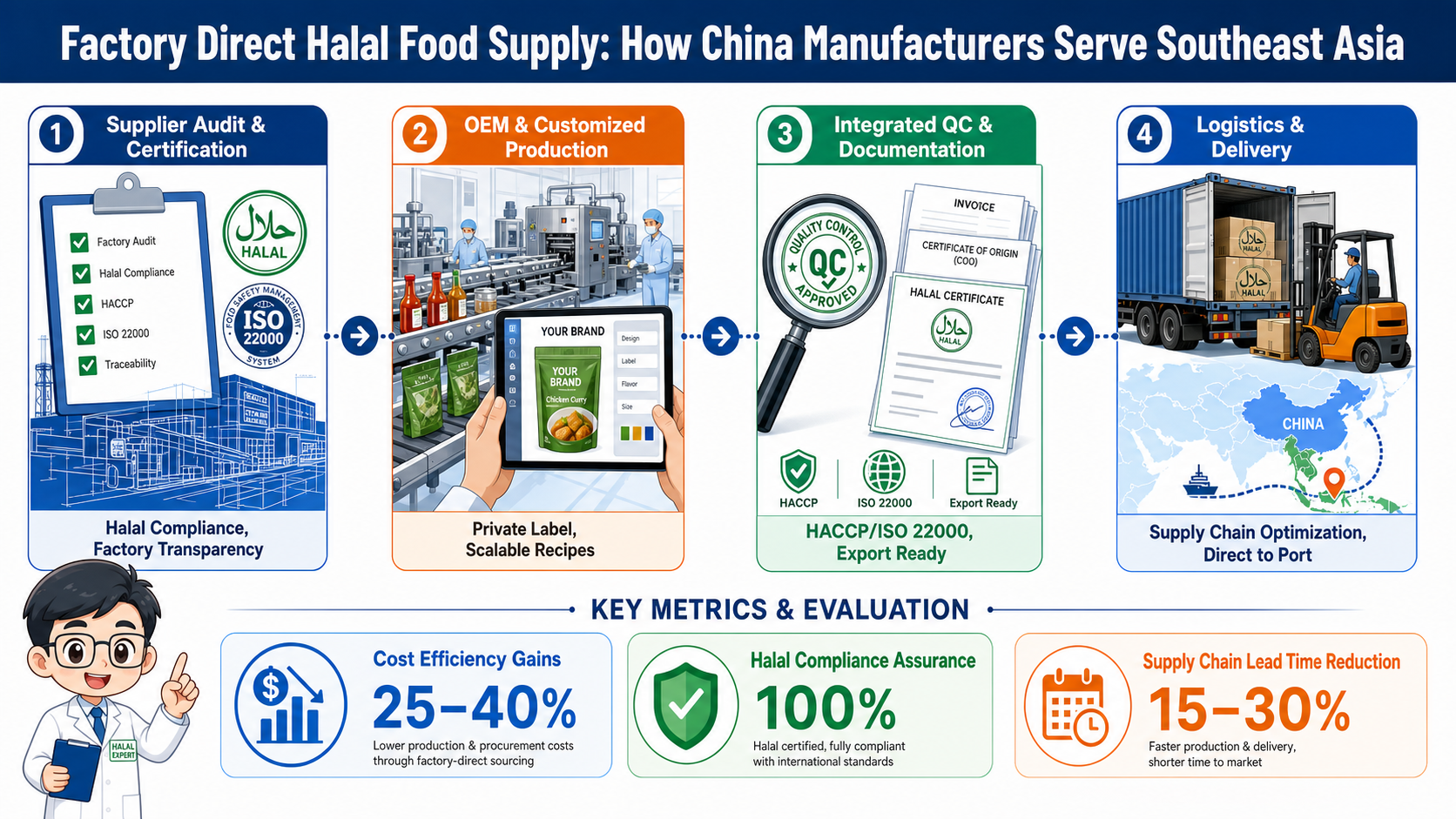Factory Direct Halal Food Supply: How China Manufacturers Serve Southeast Asia