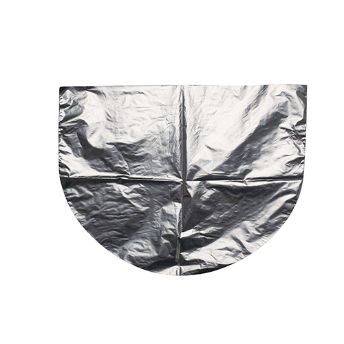 Rounded lower edge of a disposable PE hair cutting cape
