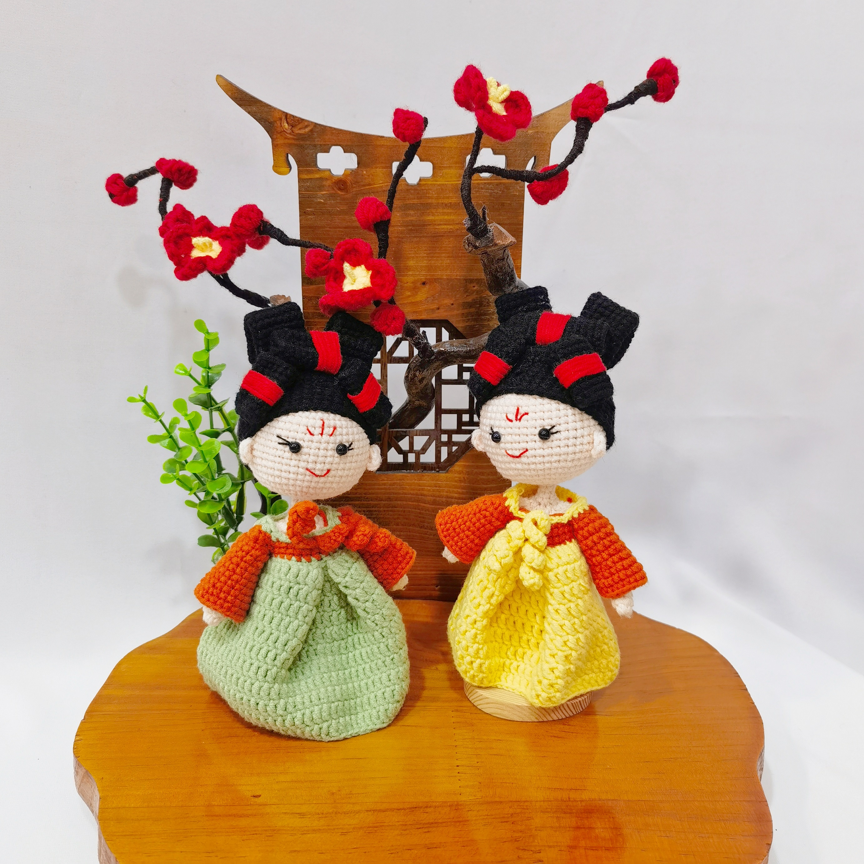 Silk Road belezas-Tang-inspirado Crochet arte bonecas