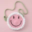 A round smiling face cross-body bag
