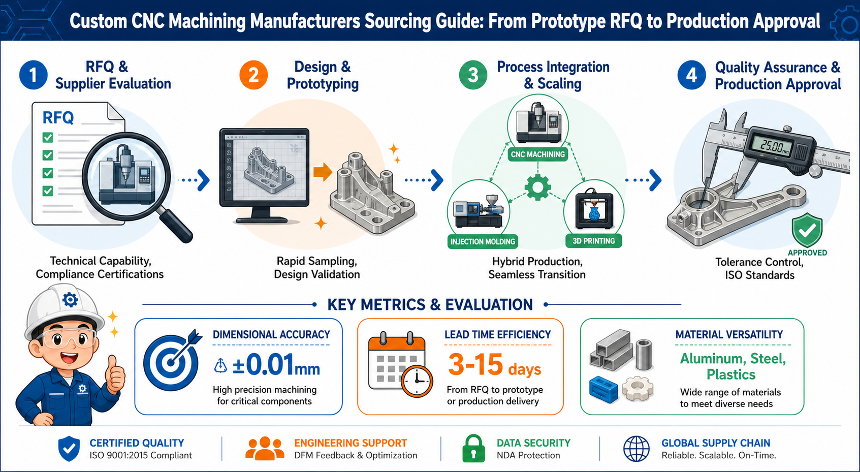 Custom CNC Machining Manufacturers Sourcing Guide: From Prototype RFQ to Production Approval