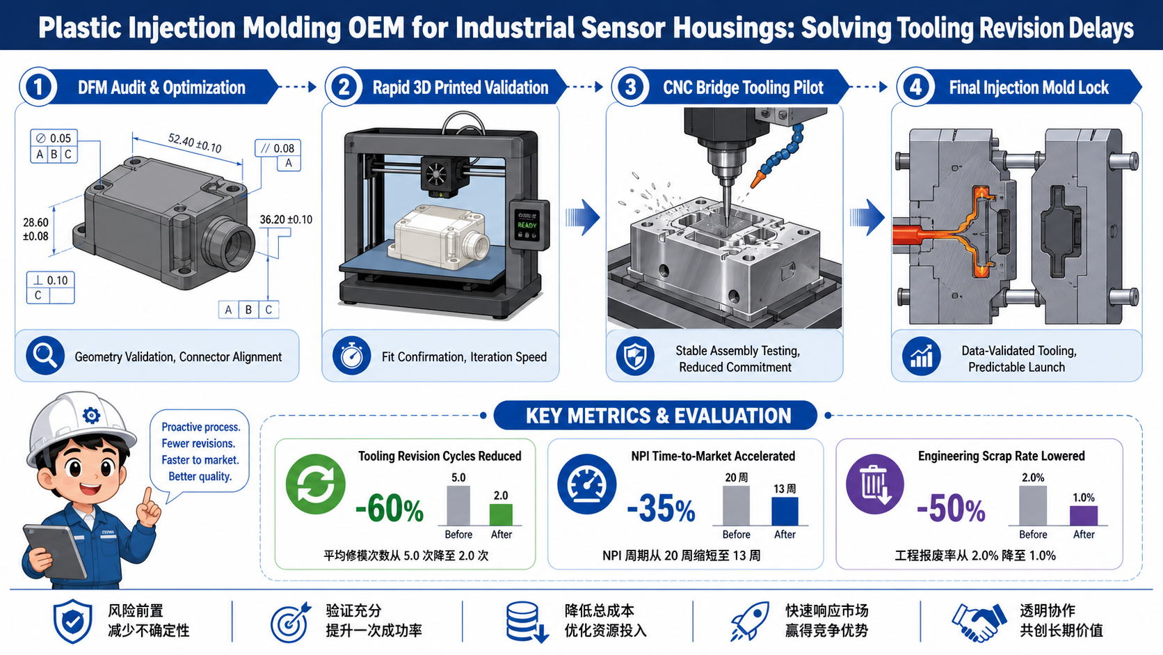 Plastic Injection Molding OEM for Industrial Sensor Housings: Solving Tooling Revision Delays