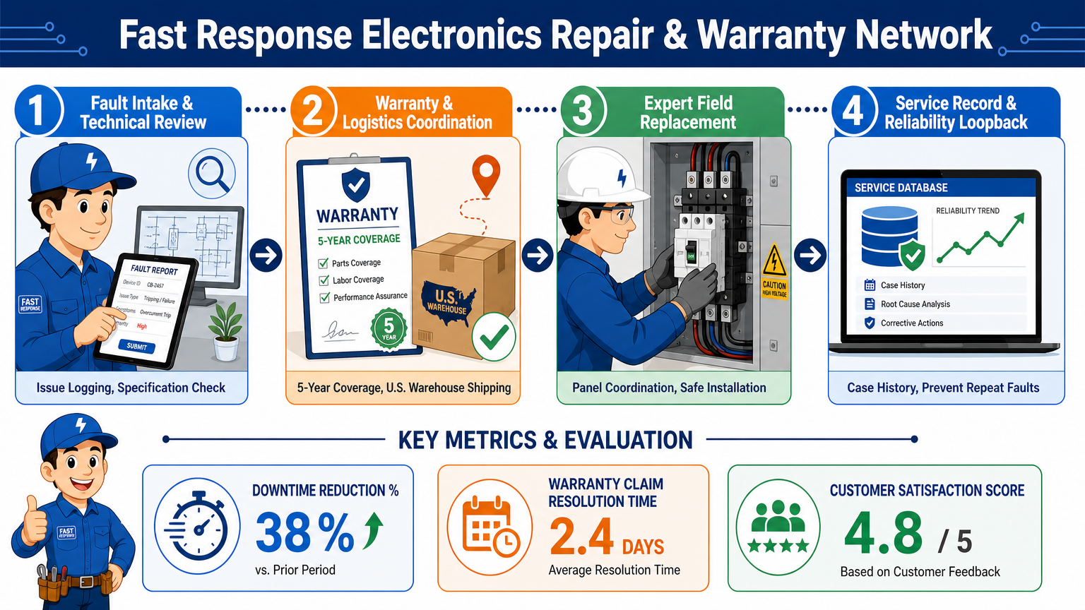 Fast Response Electronics Repair and Warranty Network