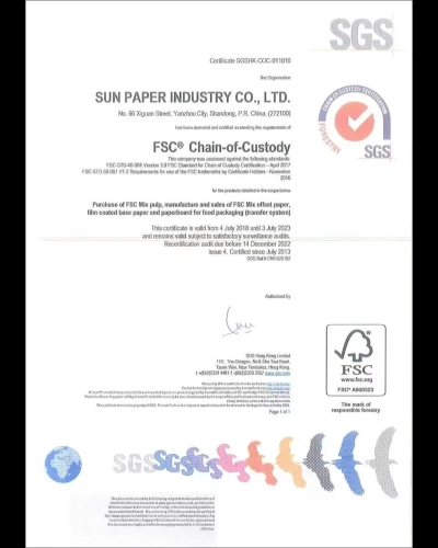 Chaîne de traçabilité FSC