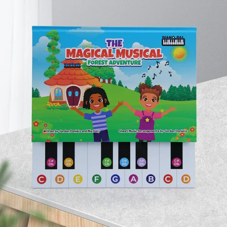 Livre sonore d'apprentissage de piano interactif pour les enfants | Jouet d'éducation précoce bilingue musique et lumières