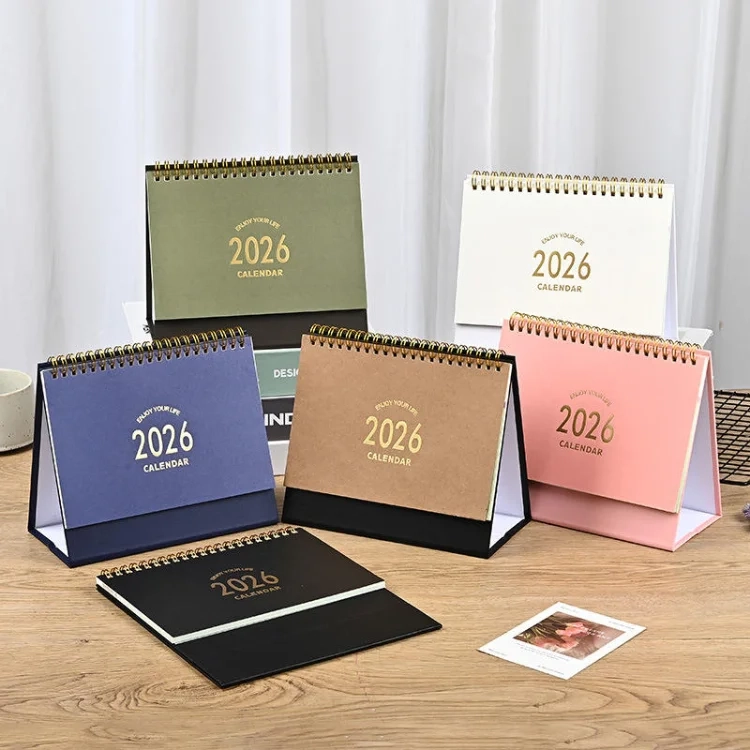 2026 Custom Desktop Calendar – Elegant Table Calendar with Spiral Binding for Office & Home