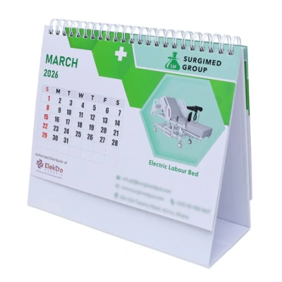 2026 Niestandardowy kalendarz na komputery stacjonarne-promocja korporacyjna z comiesięcznymi przypomnienia i branding