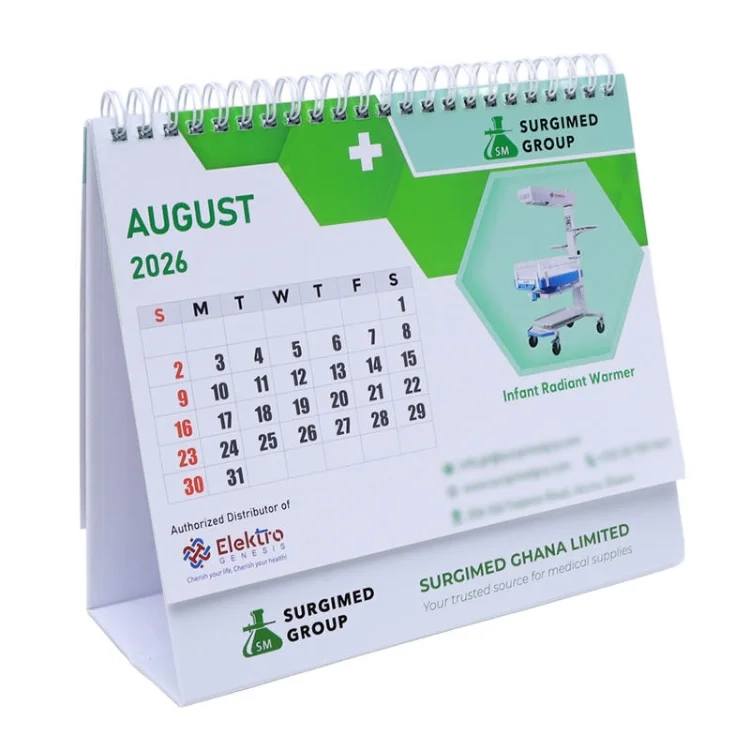 2026 Custom Desktop Calendar – Corporate Promotion with Monthly Holiday Reminders & Branding