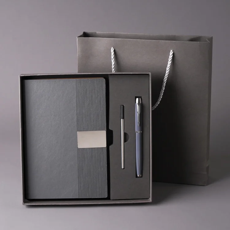 Custom Logo A5 Business Notebook Gift Set – Elegant PU Leather with Magnetic Clasp, Ribbon Bookmark & Luxury Packaging
