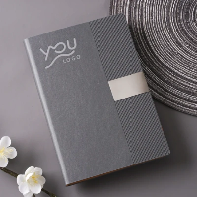 Custom Logo A5 Business Notebook Gift Set – Elegant PU Leather with Magnetic Clasp, Ribbon Bookmark & Luxury Packaging