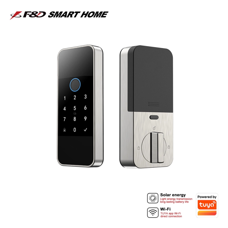 FD-H3 Pro Photovoltaic Smart Door Lock – Fingerprint, Password, WiFi, Remote Unlock, Voice Control, Tuya APP, Zinc Alloy, OEM/ODM