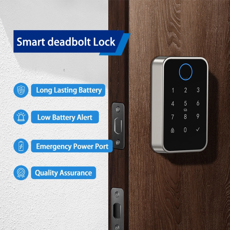FD-H3 Ultra Slim Smart Door Lock with Fingerprint, Password, Card, 360° Live Fingerprint Sensor, Tuya App, WiFi, Keyless Entry – Sleek Zinc Alloy Design, OEM/ODM