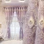 European retro double-layer curtain, with 3D relief embroidered white yarn, suitable for bedrooms, living rooms and other environments