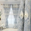 European retro double-layer curtain, with 3D relief embroidered white yarn, suitable for bedrooms, living rooms and other environments