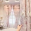European retro double-layer curtain, with 3D relief embroidered white yarn, suitable for bedrooms, living rooms and other environments
