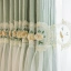 French lace skirt double-layer curtains, retro blackout new green bedroom romantic embroidered cloth yarn integrated, suitable for bedrooms, living rooms and other room types