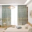 French double-layer embroidered curtains, embossed embroidered flower white yarn, high blackout decorative curtains, suitable for bedrooms, living rooms and other room types