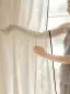 New French romantic curtains, gauze curtains, living room, balcony, bedroom, dining room, villa, opaque to light, milk tea hibiscus branches