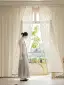 New French romantic curtains, gauze curtains, living room, balcony, bedroom, dining room, villa, opaque to light, milk tea hibiscus branches