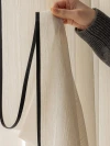 Quiet wind linen transparent yarn Japanese log cream wind curtain yarn plus black edge curtain head balcony living room