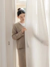 Quiet wind linen transparent yarn Japanese log cream wind curtain yarn plus black edge curtain head balcony living room