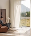 Quiet wind linen transparent yarn Japanese log cream wind curtain yarn plus black edge curtain head balcony living room