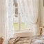 French white gauze curtains, white lace mesh, modern simple living room bedroom balcony gauze curtains
