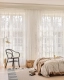 French white gauze curtains, white lace mesh, modern simple living room bedroom balcony gauze curtains