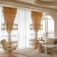 1 piece of Nordic elegant cloth yarn double-layer curtains, classic relief embroidery yarn, suitable for living rooms, bedrooms and other room types