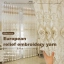 1 piece relief embroidered flower gauze curtain, European light luxury semi-blackout bedroom balcony living room decorative curtain, partition curtain