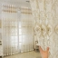 1 piece relief embroidered flower gauze curtain, European light luxury semi-blackout bedroom balcony living room decorative curtain, partition curtain