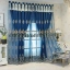 European style double-layer curtains with small chili patterns and embroidered yarn, suitable for bedroom, living room and other room types
